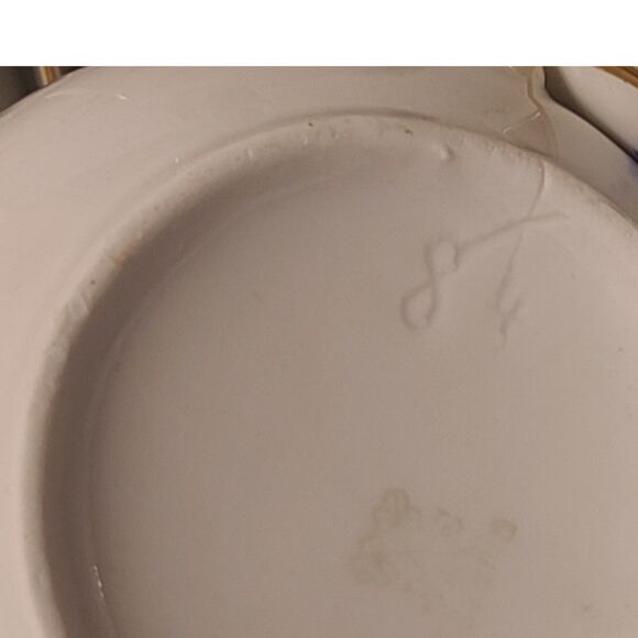 Antique J&C Bavaria Blue Floral Gold Gilt Rim‎ Cup and Saucer 1898-1923 - Picture 5 of 9